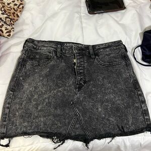 Acid wash super stretch mini skirt